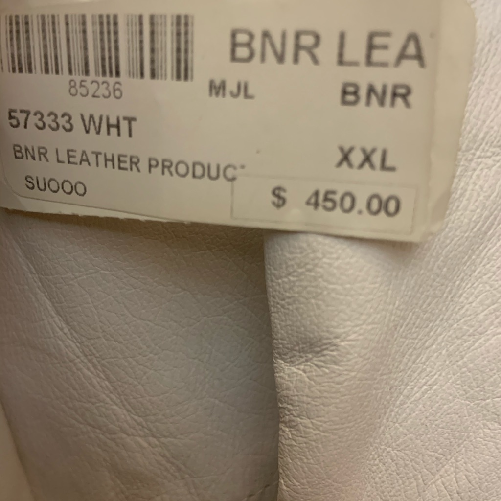 Men White Soft Leatherreversible Chamois Authentic